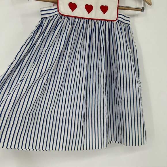 Vintage Girls Toddler Striped‎ Dress with Heart Accents Sz 5 - Picture 3 of 11